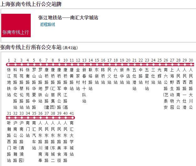 上海公交張南專線