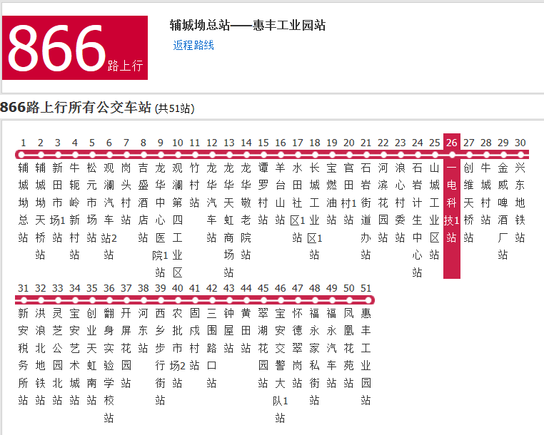 深圳公交866路