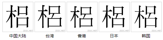 梠字形對比