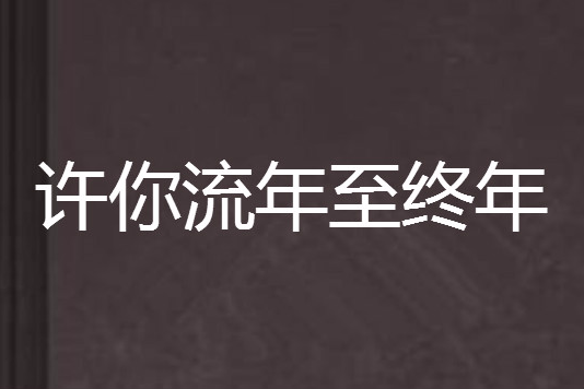 許你流年至終年