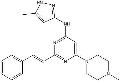 6-（4-甲基-1-哌嗪基）-N-（5-甲基-1H-吡唑-3-基）-2-[(1E)-2-苯乙烯基]-4-嘧啶胺