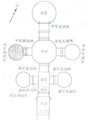 慶陵墓室平面圖