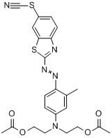 2-[[4-[雙[2-（乙醯氧基）乙基]氨基]-2-甲基苯基]偶氮]-6-苯並噻唑基硫氰酸酯