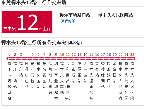 樟木頭公交12路