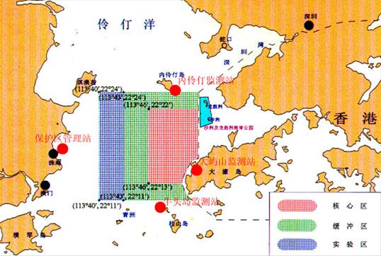 珠江口中華白海豚國家級自然保護區區點陣圖