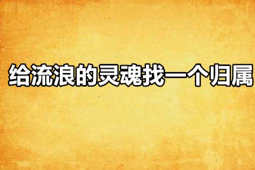 給流浪的靈魂找一個歸屬