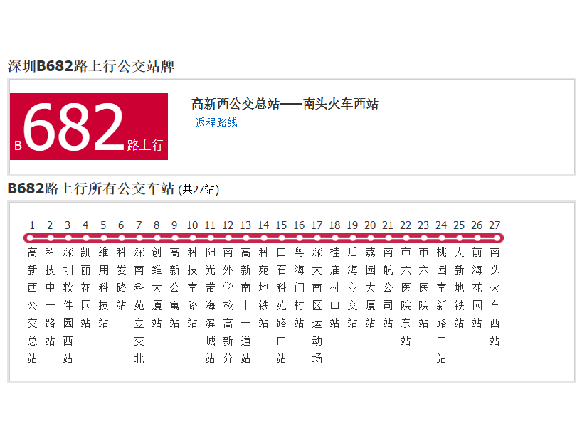 深圳公交B682路