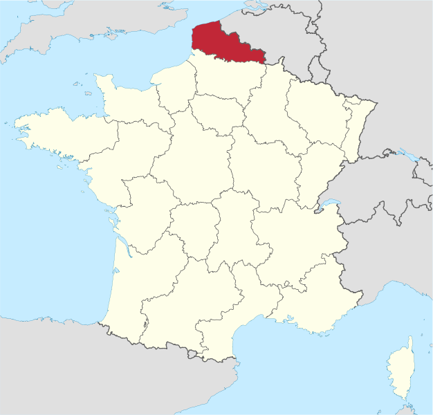 北部-加萊海峽在法國的位置