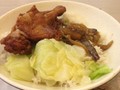 炸雞腿茄子飯