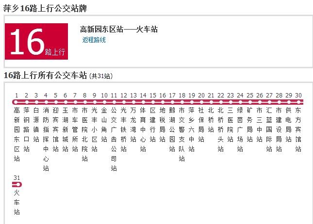 萍鄉公交16路