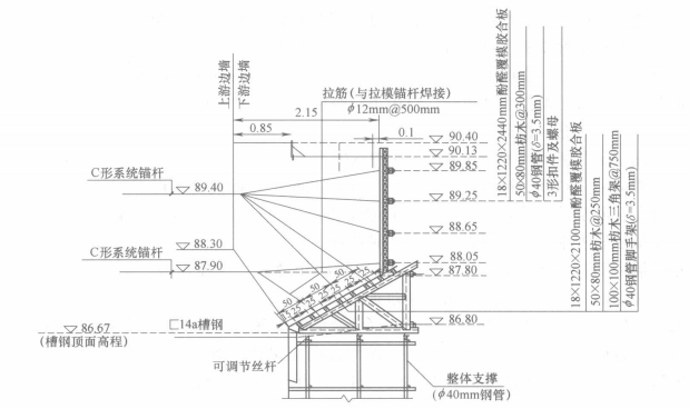 岩壁吊車梁混凝土施工工法