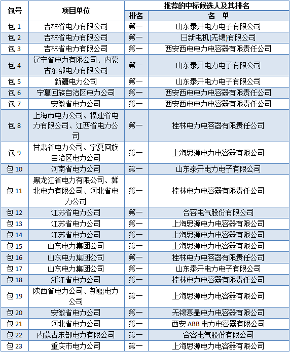 國家電網電容器投標報價模型