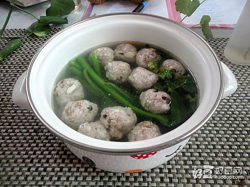 菜心豆腐丸子湯