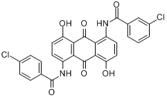 3-氯-N-[5-[（4-氯苯甲醯基）氨基]-9,10-二氫-4,8-二羥基-9,10-二氧代-1-蒽基]苯甲醯胺