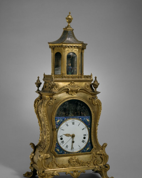 18世紀銅鍍金水法捲簾人擊鐘