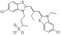 5-氯基-2-[2-[[5-氯代-3-乙基-2(3H)-苯並噻唑亞基]甲基]-1-丁烯基]3-（3-磺丁基）苯並噻唑-內鹽