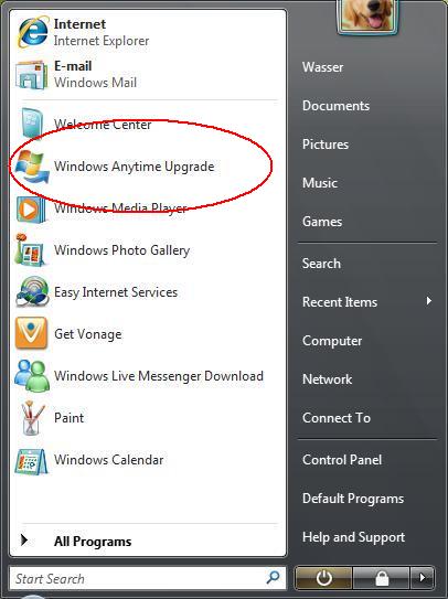 Windows Anytime Upgrade