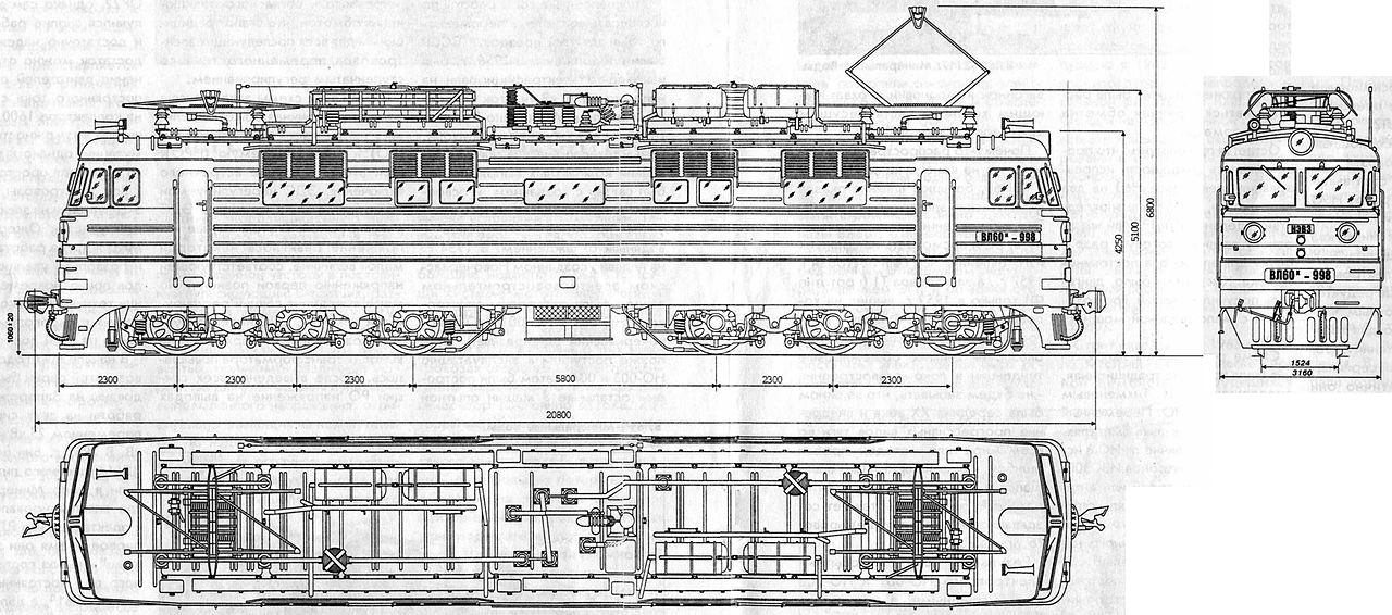 VL60型電力機車設備布置圖紙