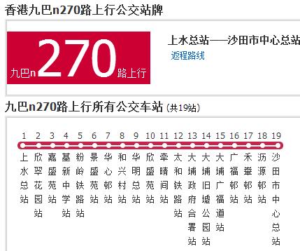 香港公交九巴n270路