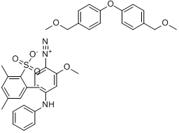 2-甲氧基-4-苯胺基-苯二偶氮[2,4,6-三甲基苯磺酸]鹽(1:1)與1,1\x27-二（4-甲氧基甲基苯基）醚的聚合物(9CI)