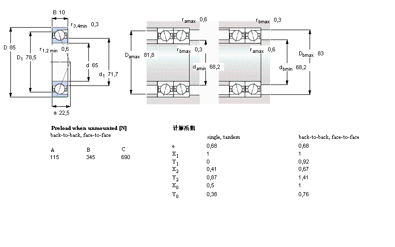 SKF 71813ACD/HCP4軸承