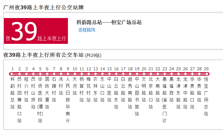 廣州公交夜39路上半夜