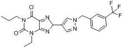 3-乙基-1-丙基-8-（1-（3-（三氟甲基）苄基）-1H-吡唑-4-基）-1H-嘌呤-2,6(3H,8H)-二酮