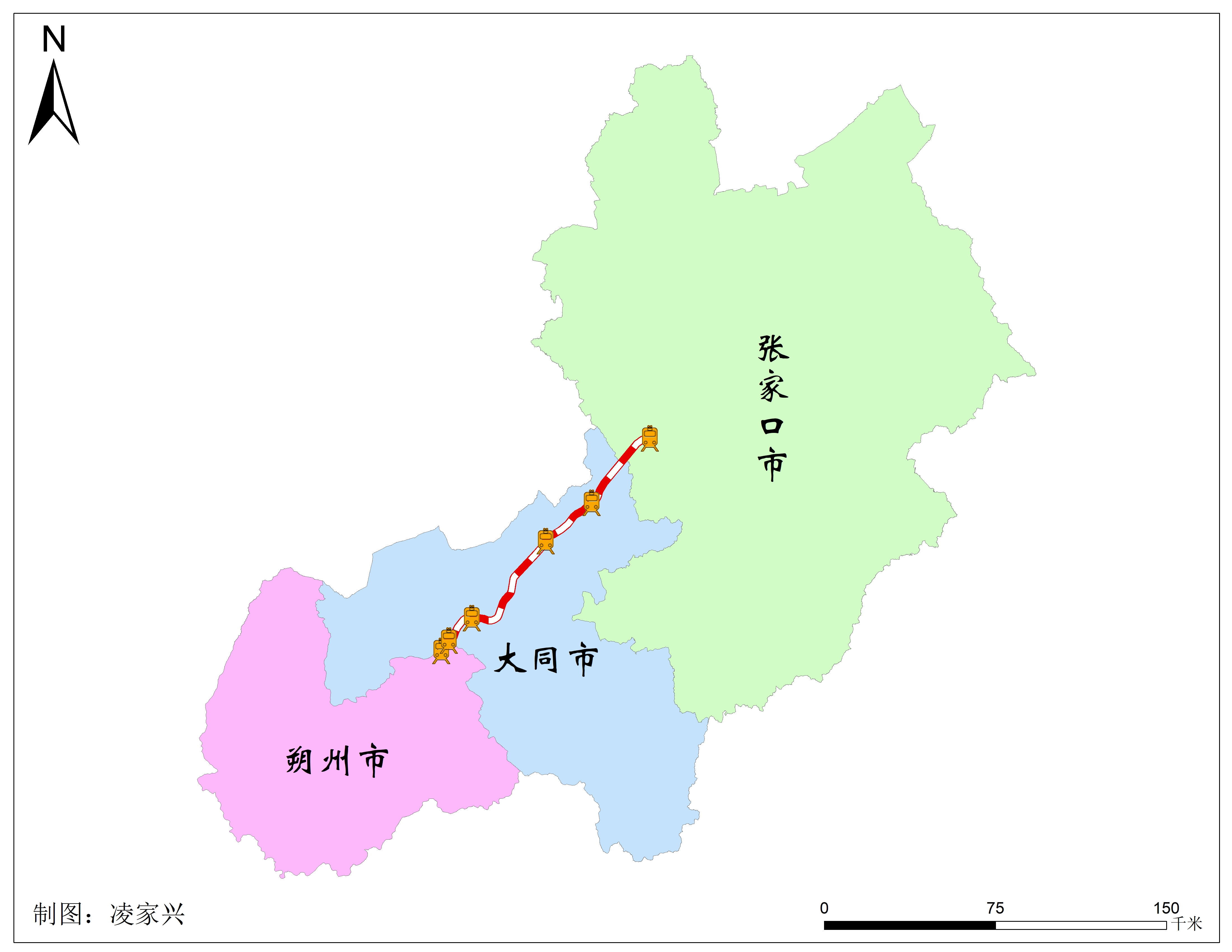 張大高速鐵路整體走向示意圖