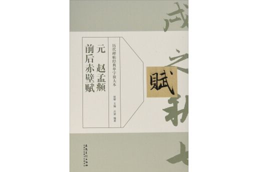 歷代碑帖經典單字放大本元趙孟頫前後赤壁賦洛神賦