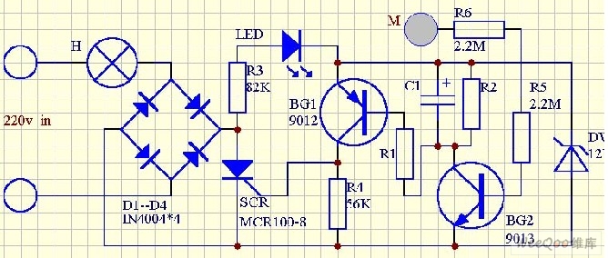 延時開關的印刷電路板圖