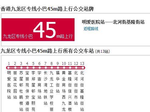 香港公交九龍區專線小巴45m路