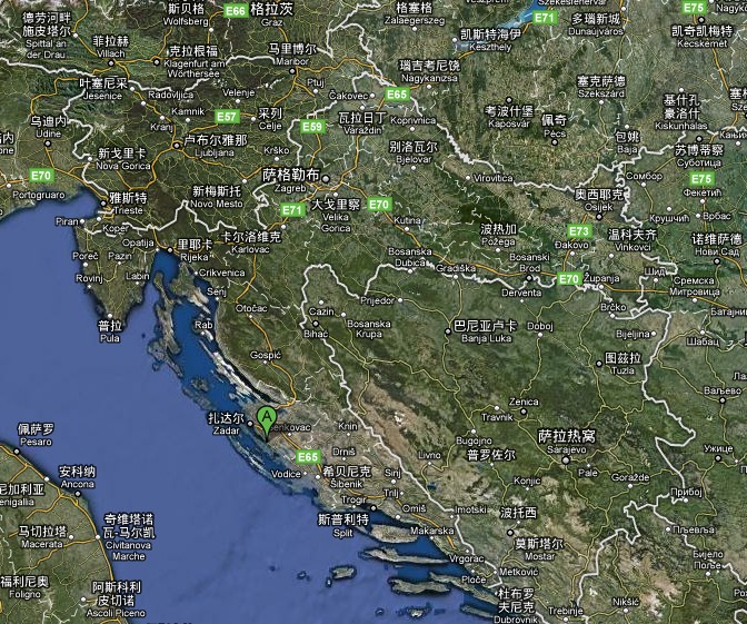 克羅地亞衛星地圖