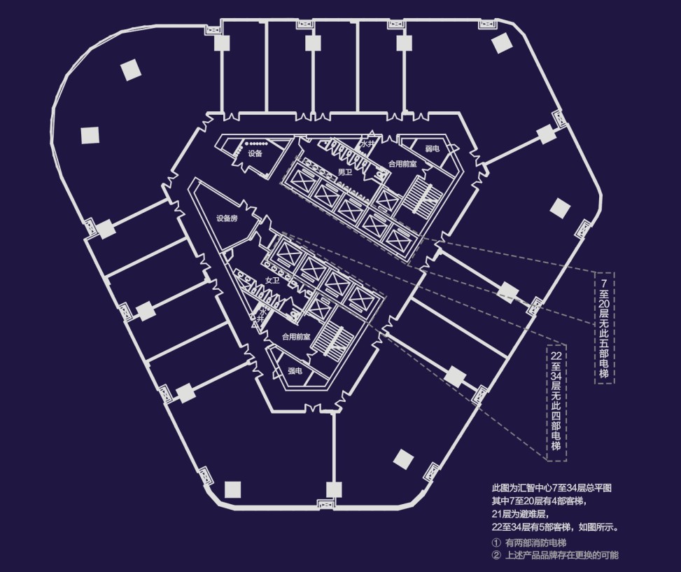 匯智中心7至34層總平圖