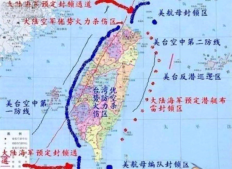 1996年台海危機軍事態勢示意圖