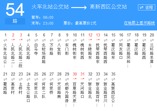 成都公交54路