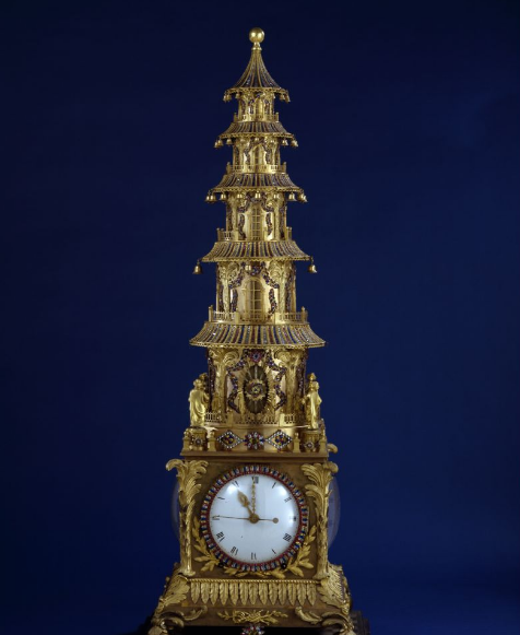 18世紀銅鍍金嵌料石升降塔鐘
