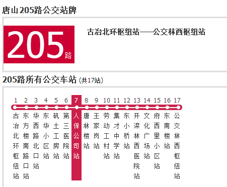 唐山公交205路