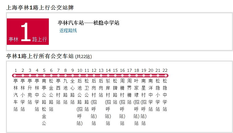 上海公交亭林1路