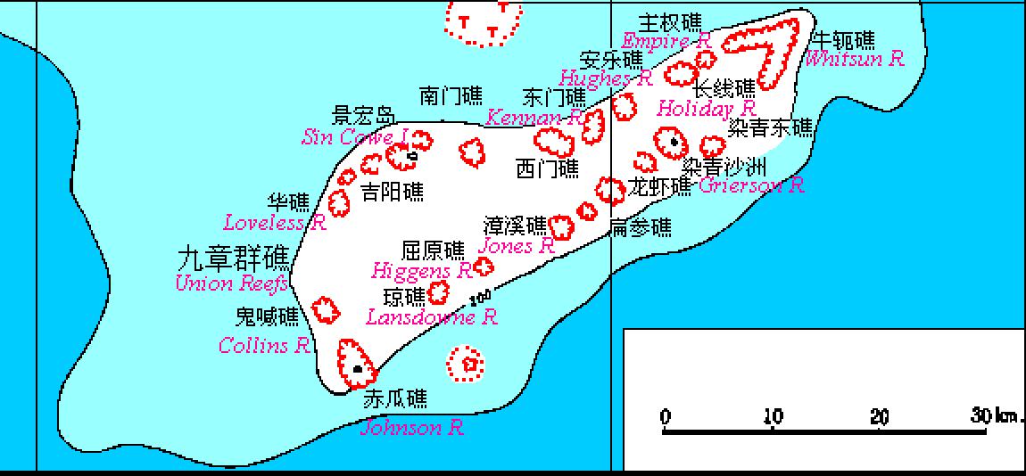 景宏島所在的九章群礁