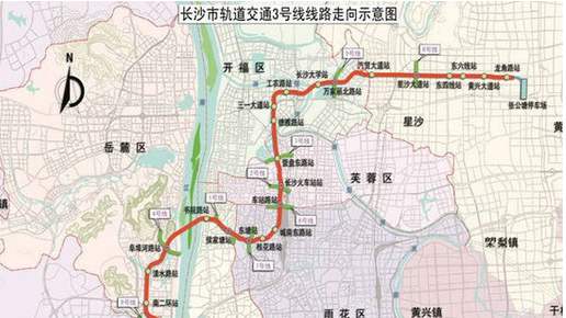 3號線線路走向示意圖