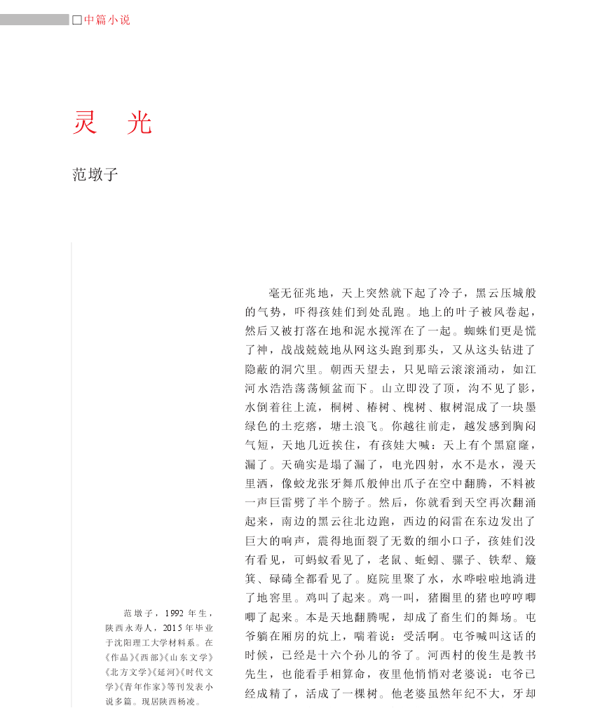 靈光(靈光（范墩子著中篇小說）)