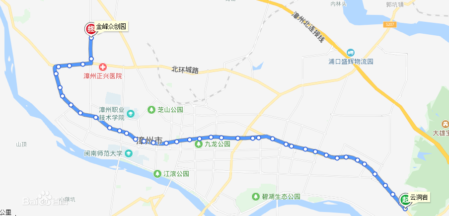 漳州公交夜1路路線圖