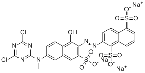 2-[[6-[（4,6-二氯-1,3,5-三嗪-2-基）甲氨基]-1-羥基-3-磺基-2-萘基]偶氮]-1,5-萘二磺酸三鈉鹽