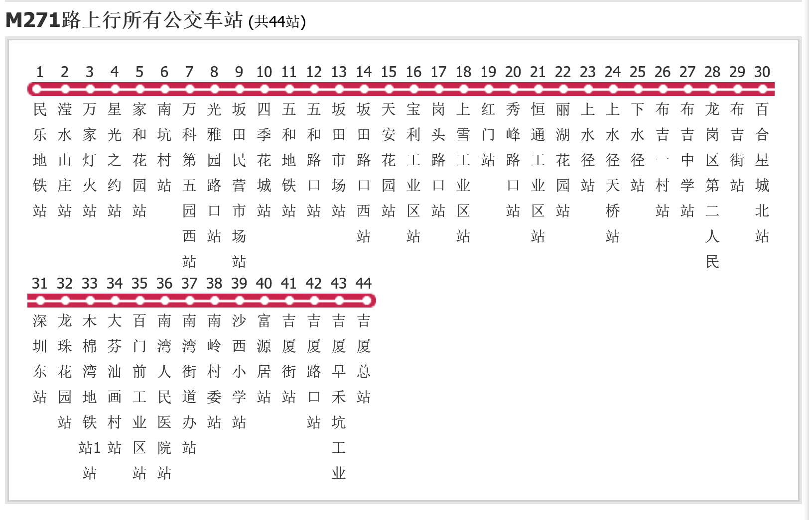 深圳公交M271路