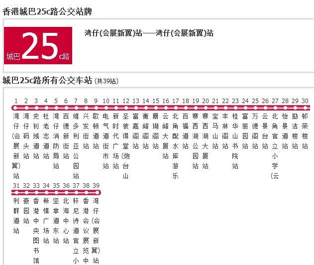 香港公交城巴25c路