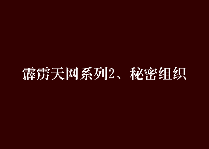 霹靂天網系列2、秘密組織