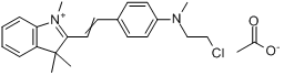 乙酸-2-[2-[4-[（2-氯乙基）甲氨基]苯基]乙烯基]-1,3,3-三甲基-3H-吲哚鎓鹽