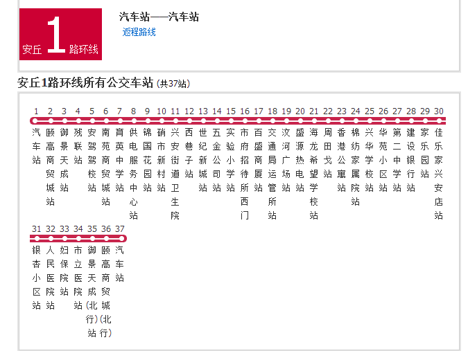 安丘公交1路