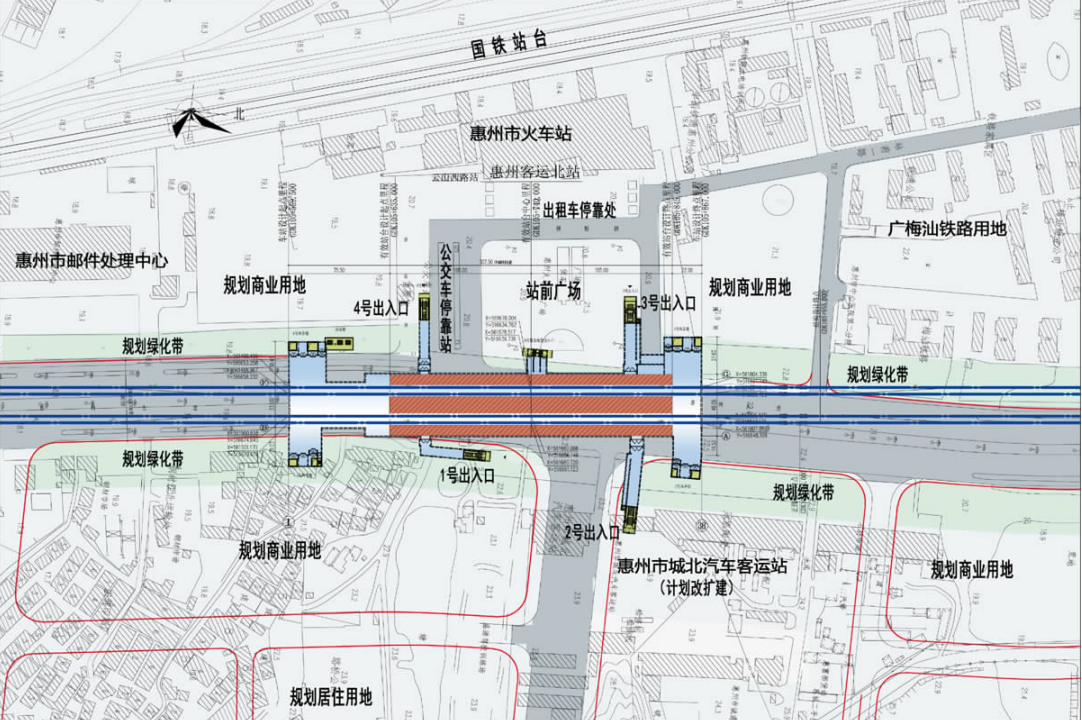 惠州站交通樞紐示意