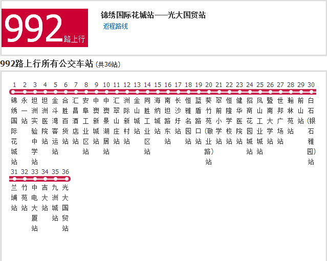 珠海公交992路(中山公交992路)